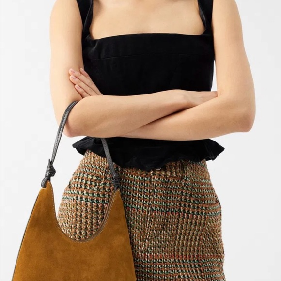 NWT Staud Brown Suede Winona Shoulder Bag - Picture 2 of 8